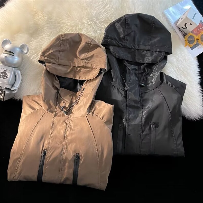 防水冲锋衣外套男秋冬机能潮牌宽松防风防水工装连帽夹克B394P68,男装夹克,星座1116-2