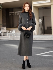 小香风羽绒服套装女冬季2025新款气质富家千金真狐狸毛毛呢套装裙，女装套装/套裙，艾贝斯