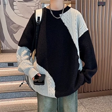 慵懒风毛衣男秋冬新款圆领情侣宽松高级感打底衫毛线衣MY7003-P53，男装针织衫/毛衣，星座308B-1