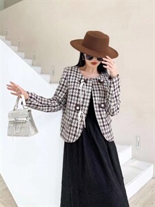 千鸟小香风外套图片