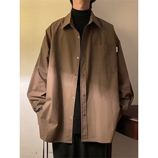 衬衫男刺绣港风潮纯色文艺日系2025春新款ins宽松外套CY1041-P35，男装衬衫，星座412-3