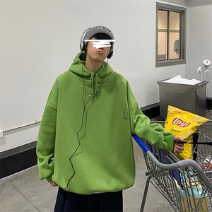 A040-WY2072-P40连帽卫衣男加肥加大码胖子棒球服外套图片