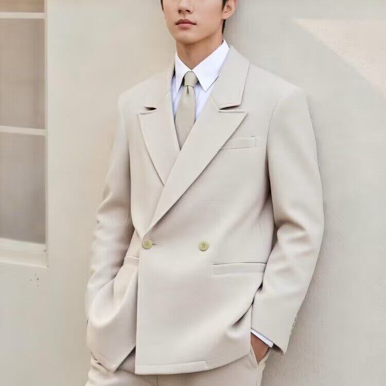 1506/QXZ380/P67韩版帅气宽松港风西装外套男春秋百搭休闲西服图片