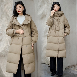 现货现货现货24冬季新款90白鸭绒长款直筒型羽绒服图片