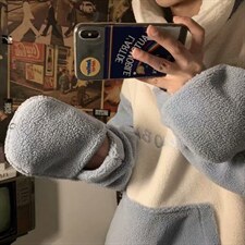秋冬设计感羊羔绒自闭鲨鱼卫衣加绒加厚情侣装218-8WY8815P50，男装卫衣，星座218-8