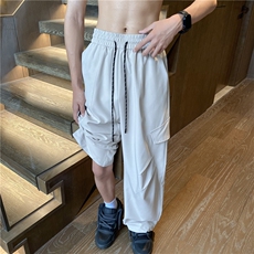 2024夏季新款冰丝宽松工装褶皱设计休闲裤B315-K24152-特p30控58，男装休闲裤，电商B315