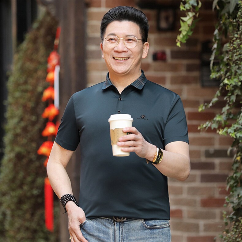 保罗POLO衫男士夏季新款短袖t恤翻领男式半袖商务高端休闲上衣服,男装T恤,电商B212（原钱塘6029）