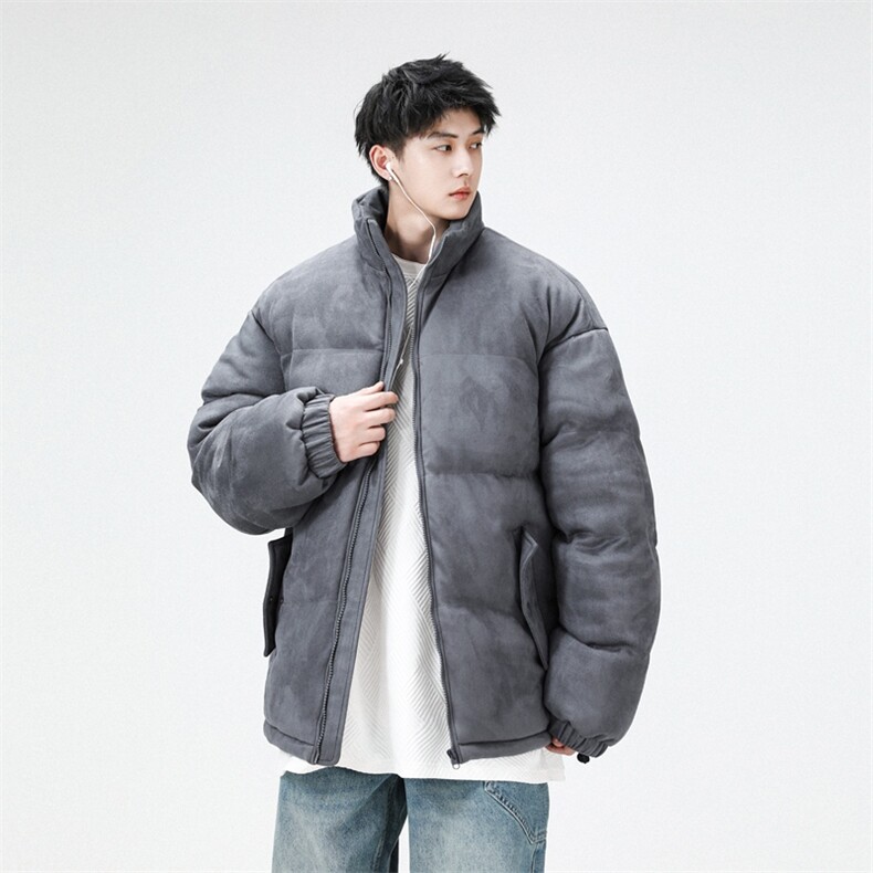 麂皮绒棉衣男潮流上衣港风加厚保暖宽松立领外套M0779-P100,男装棉衣,星座308B-2