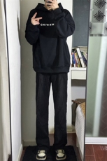 B221美式ins高街暗黑小众个性设计直筒牛仔裤LK23144-P65控88，男装牛仔裤，电商B221