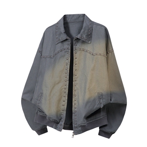 水洗牛仔外套男款春美式痞帅上衣服宽松休闲工装夹克JK1331-P108图片