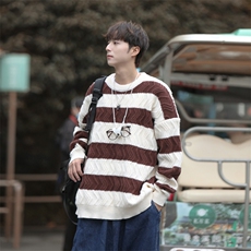 cityboy！条纹毛衣男士加厚麻花线衣男针织衫男XH03-P60，男装针织衫/毛衣，电商B367