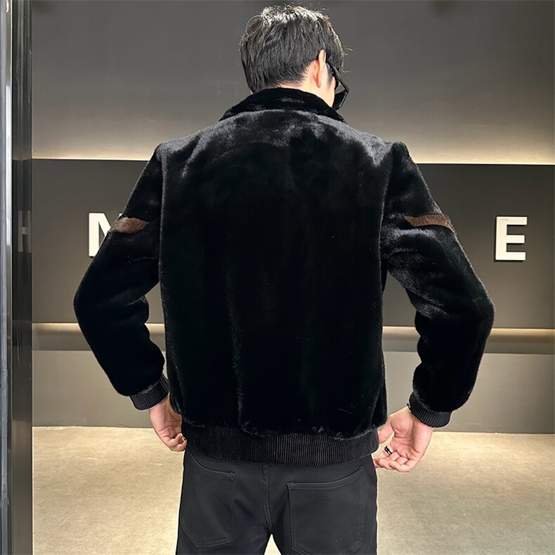 冬季男士时尚加厚仿皮草保暖爸爸装商务夹克外套ZX8884-P210,男装夹克,星座1105-3