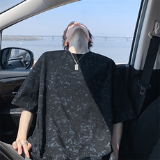 得物抖音品质二开240克重磅宽松纯棉美式做旧扎染工艺短袖T恤，男装T恤，电商A486-1
