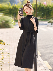 收腰小个子显瘦打底上衣两件套2025春季新款气质高级感套装连衣裙，女装套装/套裙，依万里