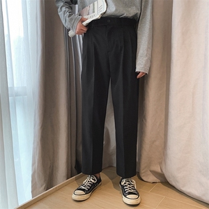 加绒垂感男西裤男士潮流直筒韩版大码阔腿休闲裤子X209-p38加绒42图片