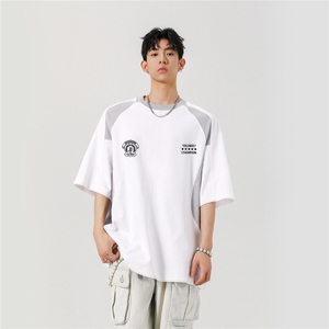 凉感双色拼接设计羽毛球球服大码M-5XL短袖T恤男DX78029P50控78图片