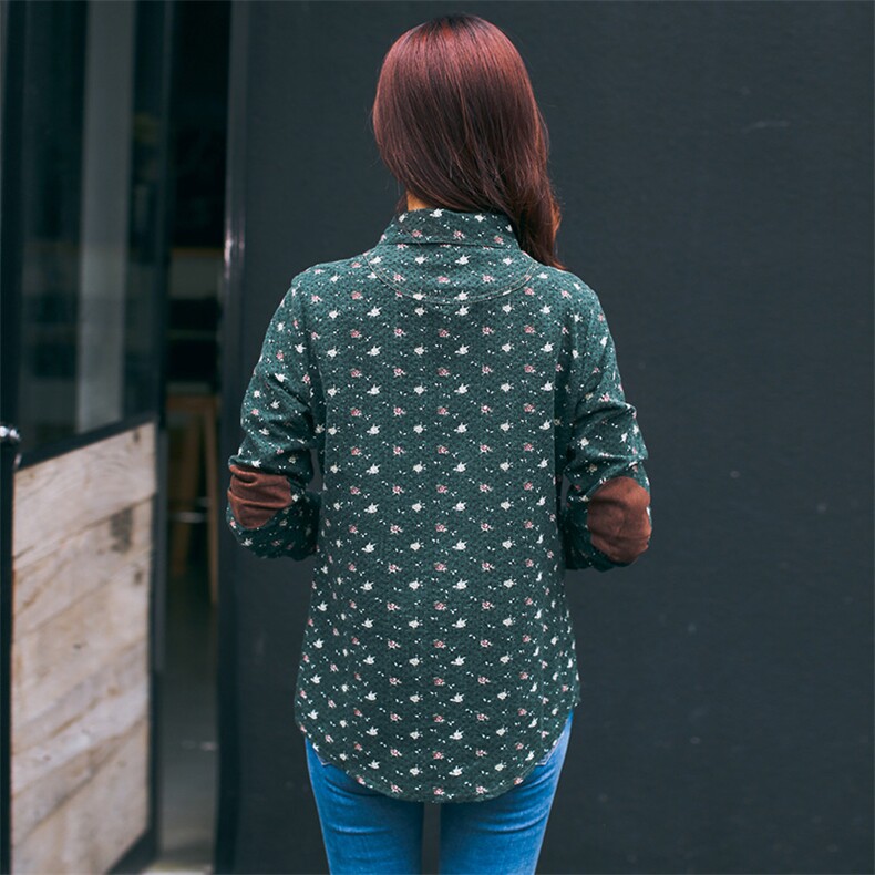 甜美长袖短款修身2025年秋季显瘦衬衫小碎花百搭排多扣,女装衬衫,风姿绰