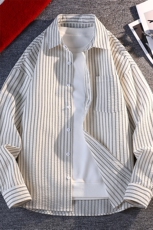 设计感日系条纹长袖衬衫男休闲衬衫复古上衣秋季C2266-特价P45，男装衬衫，电商A007