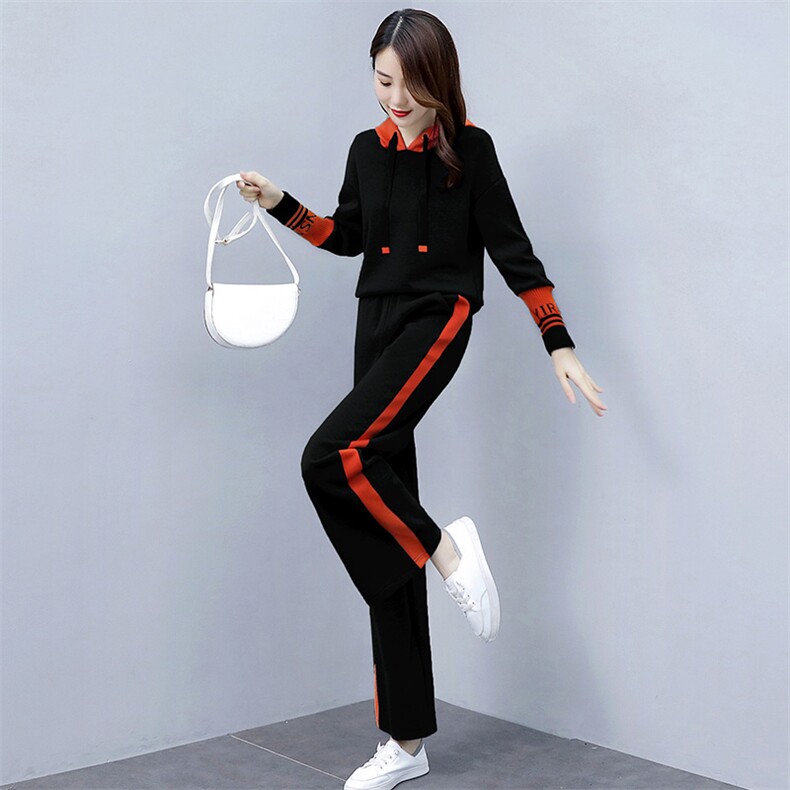 时尚休闲运动卫衣套装女春装2025年春装新款阔腿裤洋气减龄两件套,女装套装/套裙,梦依杭