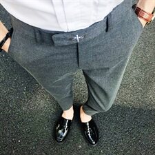 G2021新款英伦潮男夜店发型师修身九分休闲裤西裤，男装休闲裤，星座1904A