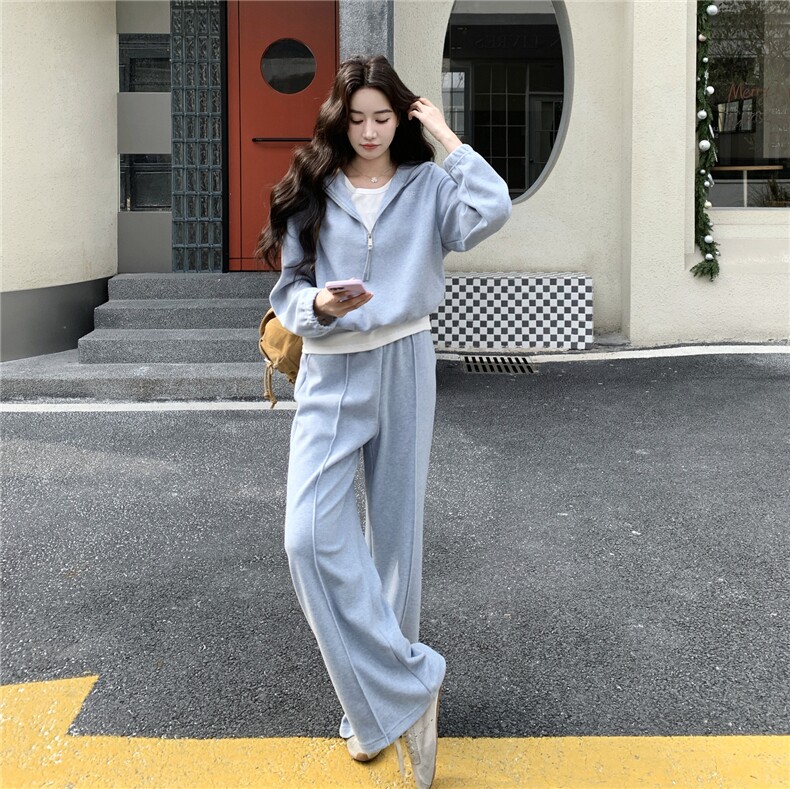 春装新款蓝色针织套装上衣假两件2C153-8939-P175K288,女装套装/套裙,2C153