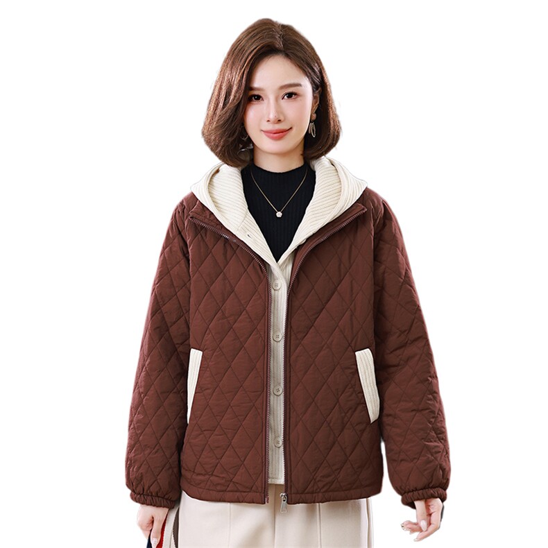 叶笙衣1180毛线连帽假俩件棉衣,女装棉衣/棉服,叶笙衣