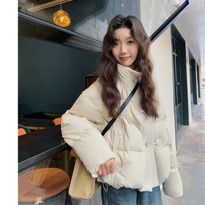 现货冬装新款韩系拼接针织90白鸭绒短款羽绒服2C135-5020P255K388图片