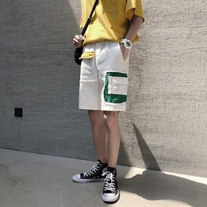 19夏装中裤ins火的运动短裤 松紧休闲五分裤 D/图片