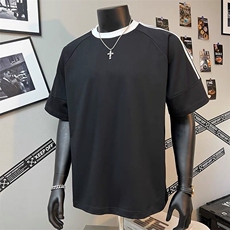 得物品质！260克重磅全棉双纱条纹纯色光板短袖RH64-特P25包装+1，男装T恤，星座610B-1