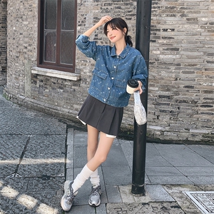 折扣剪标大牌原单提花重工刺绣牛仔外套牛仔蓝2024年秋新款短外套图片