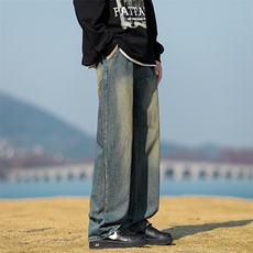 春季新品水洗做旧牛仔裤百搭美式潮流长裤D321-NK950-P55，男装牛仔裤，电商D321
