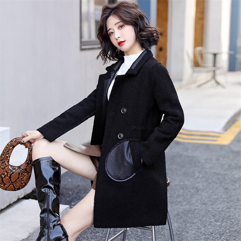 【现货】冬季新款优雅时尚加厚两面穿皮衣潮流抽绳收腰皮衣外套，女装皮衣，江南女神