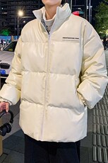 新款立领pu皮印花棉衣男秋冬季加厚面包服外套保暖棉服MY609-P85，男装棉衣，星座505-3