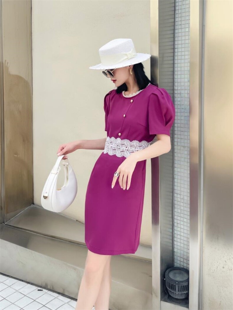 镂空花边拼接连衣裙，女装连衣裙，天使公主