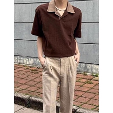 翻领短袖polo衫男潮牌夏季t恤韩版修身潮流2025新款百搭体恤上衣，男装T恤，四季星座505