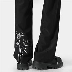 特批P30无差价夏季新款新中式竹子刺绣风冰丝顺滑长裤K1371，男装休闲裤，电商A082