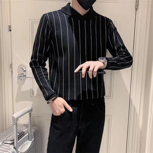 半高领毛衣男秋冬季修身潮流长袖针织打底衫高级感纯色毛线衣S539图片