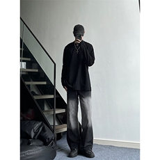 渐变修身牛仔裤美式高街vibe裤子，男装牛仔裤，星座310A-4