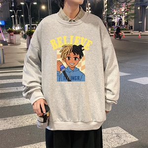 S6271-P28秋季圆领卫衣男大码韩版宽松长袖外套
