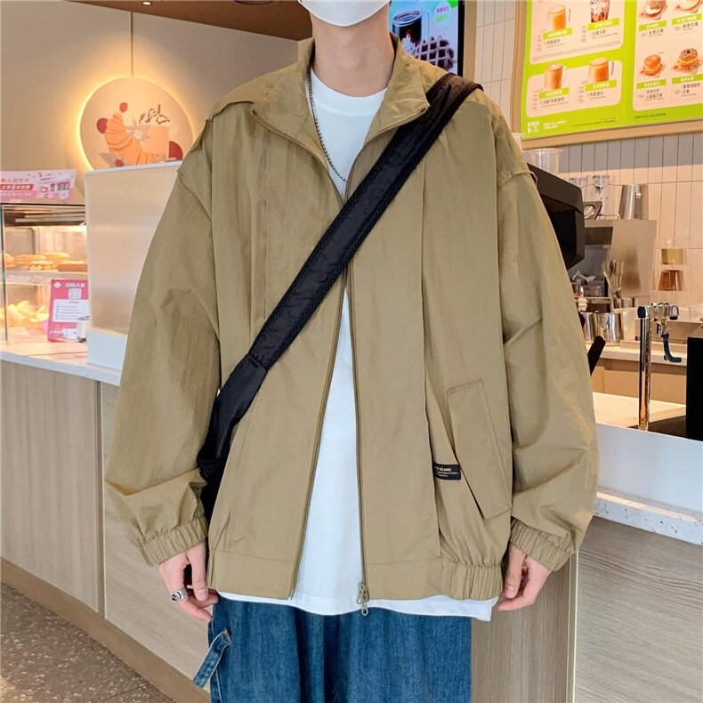 夏季超薄款男士防晒服透气宽松港风工装夹克外套P40,男装夹克,星座1116-2