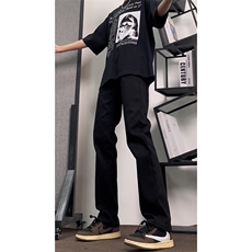 现货抖音品质黑色弹力修身直筒牛仔裤量大价格还可谈!，男装牛仔裤，星座310A-4