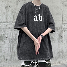 抖音供货、210克现货水洗发泡宽松版短袖T恤D223A-ST2310-P35，男装T恤，电商019-1