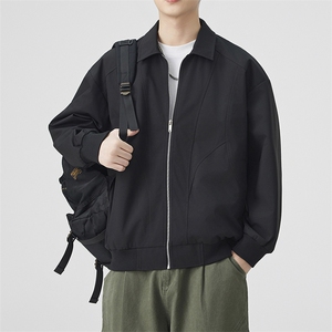 秋季新款宽松衬衫领夹领克男纯色上衣外套DSA157B-JK7924-特P45图片