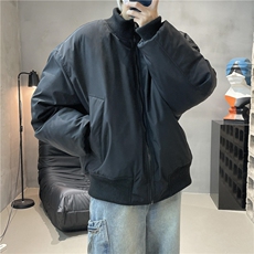 现货26春装美拉德立领飞行夹克纯色复古廓形高街棒球服外套，男装夹克，电商A486