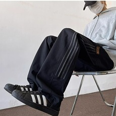 条纹直筒卫裤男春秋宽松垂感阔腿工装休闲裤美式篮球运动裤，男装休闲裤，星座1210-1