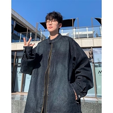 高街复古美式小众牛仔夹克男女春季休闲宽松潮流外套W6057-P72，男装夹克，星座412-3