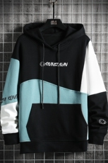 7XL-M外贸货足连帽卫衣男2023春季新款加肥加大码撞色长袖上衣，男装卫衣，钱塘717(原712)