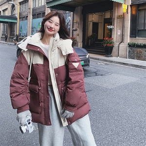 xian 货 撞色收腰连帽羽绒服 90绒 AD533-P310K488图片