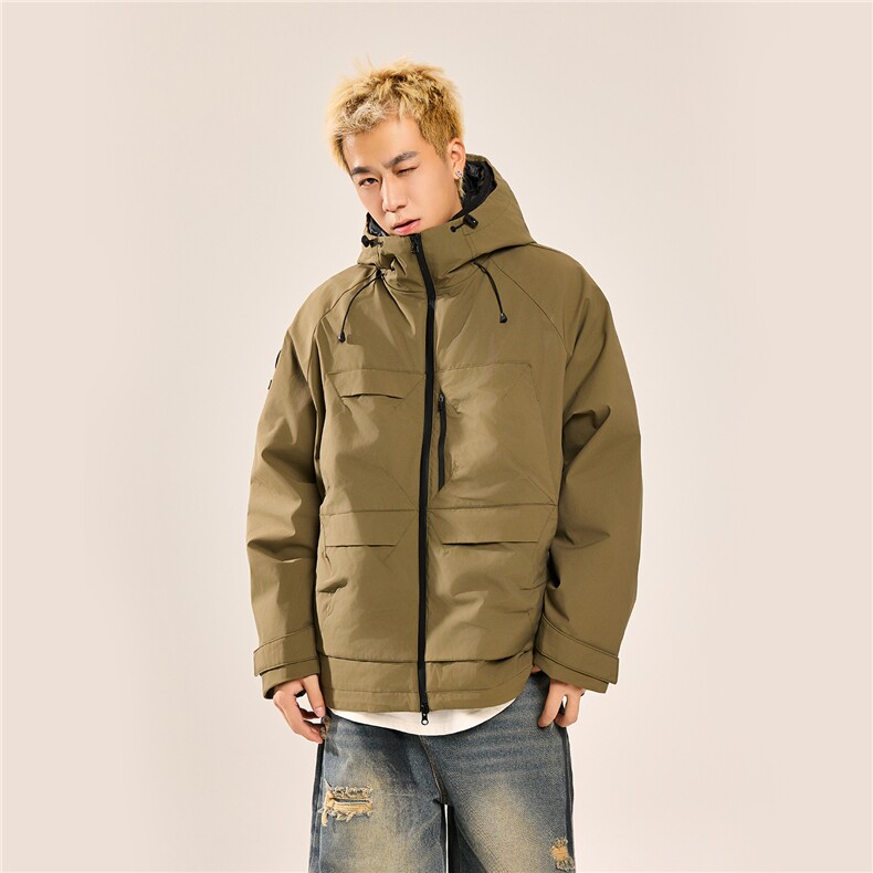 90绒新标新款冲锋衣二件套工装羽绒服Y256/P380,男装夹克,星座202