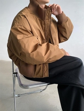 现货26春装美拉德立领飞行夹克纯色复古廓形高街棒球服外套，男装夹克，电商A486